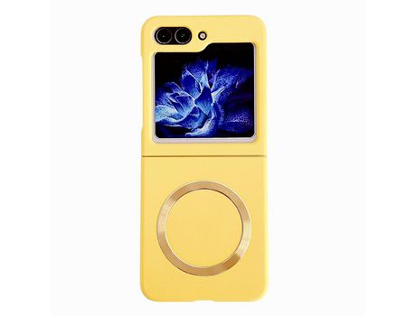 Funda para Samsung Galaxy Z Flip 5 5G Piel Sintética Amarillo
