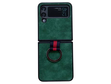 Funda para Samsung Galaxy Z Flip 4 5G Piel Sintética Verde