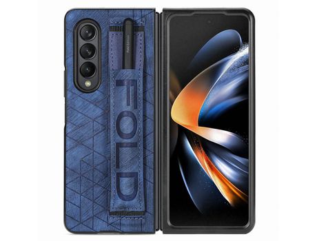 Funda para Samsung Galaxy Z Fold 5 5G Piel Sintética Azul