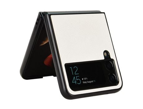 Funda para Samsung Galaxy Z Flip 4 5G Piel Sintética Blanco