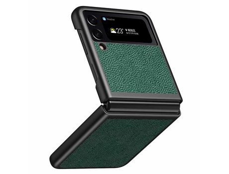 Funda para Samsung Galaxy Z Flip 4 5G Piel Sintética Verde