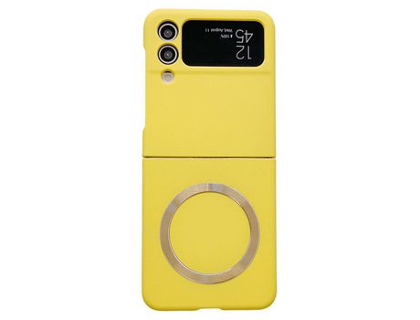 Funda para Samsung Galaxy Z Flip 4 5G Piel Sintética Amarillo
