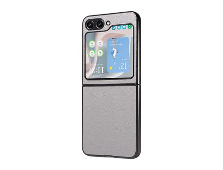 Funda para Samsung Galaxy Z Flip 5 5G Piel Sintética Gris