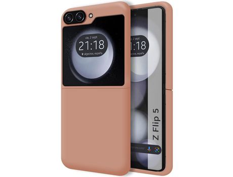 Funda para Samsung Galaxy Z Flip 5/Z Flip 5 5G TUMUNDOSMARTPHONE Silicona Líquida Textura Suave Rosa