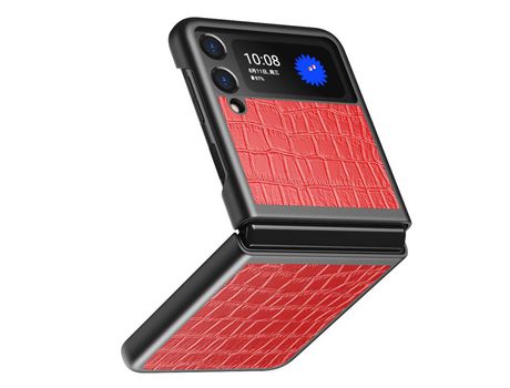 Funda para Samsung Galaxy Z Flip 3 5G Piel Sintética Rojo