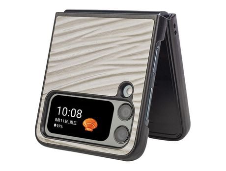 Funda para Samsung Galaxy Z Flip 4 5G Piel Sintética Gris