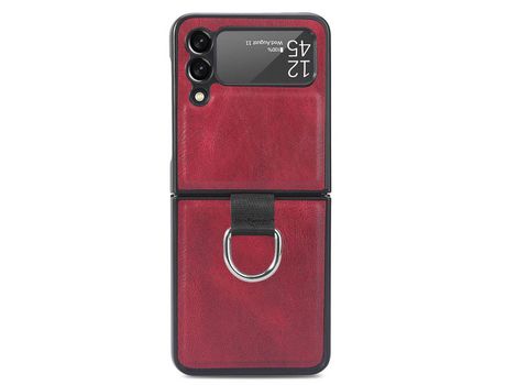 Funda para Samsung Galaxy Z Flip 3 5G Piel Sintética Rojo