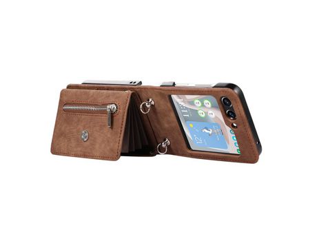 Funda para Samsung Galaxy Z Flip 5 5G Piel Sintética Marrón