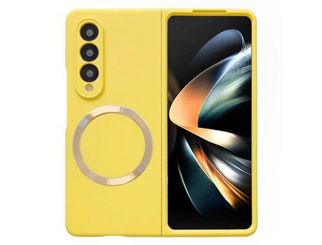 Funda para Samsung Galaxy Z Fold 4 5G Piel Sintética Amarillo