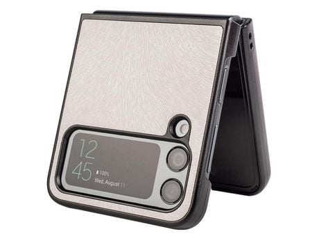 Funda para Samsung Galaxy Z Flip 4 5G Piel Sintética Blanco