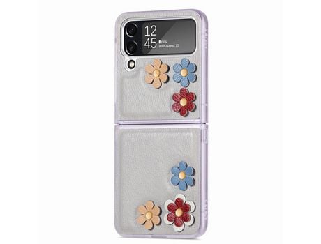 Funda para Samsung Galaxy Z Flip 4 5G Piel Sintética Gris