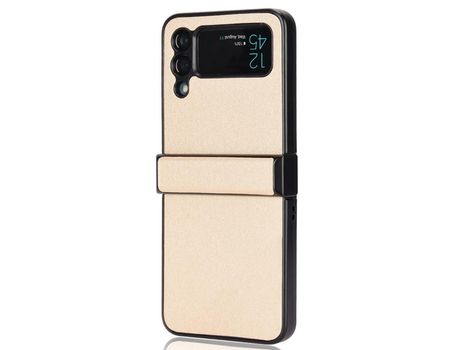 Funda para Samsung Galaxy Z Flip 3 5G Piel Sintética Dorado