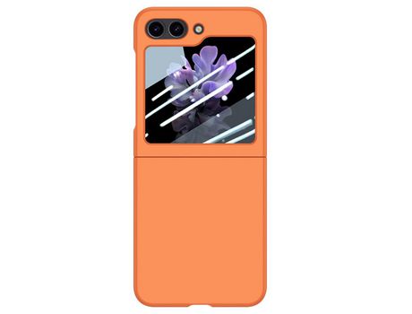 Funda para Samsung Galaxy Z Flip 5 5G Piel Sintética Naranja
