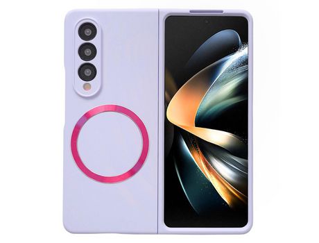 Funda para Samsung Galaxy Z Fold 4 5G Piel Sintética Morado