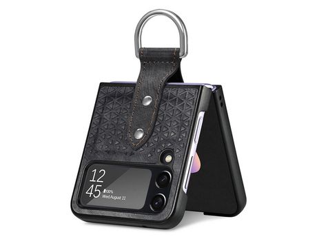 Funda para Samsung Galaxy Z Flip 4 5G Piel Sintética Negro