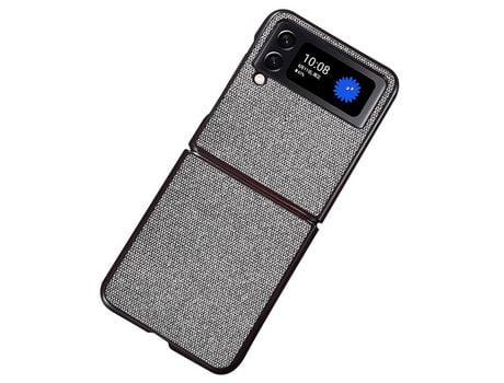 Funda para Samsung Galaxy Z Flip 4 5G Piel Sintética Gris