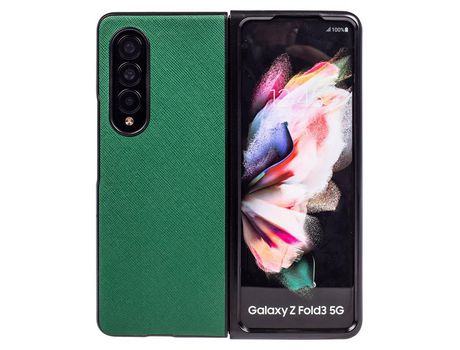 Funda para Samsung Galaxy Z Fold 4 5G Piel Sintética Verde