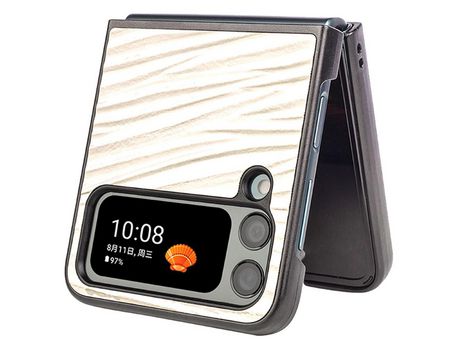 Funda para Samsung Galaxy Z Flip 4 5G Piel Sintética Blanco