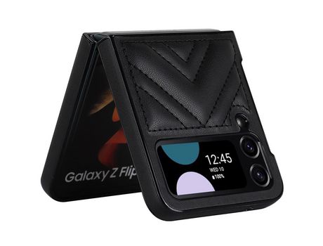 Funda para Samsung Galaxy Z Flip 4 5G Piel Sintética Negro
