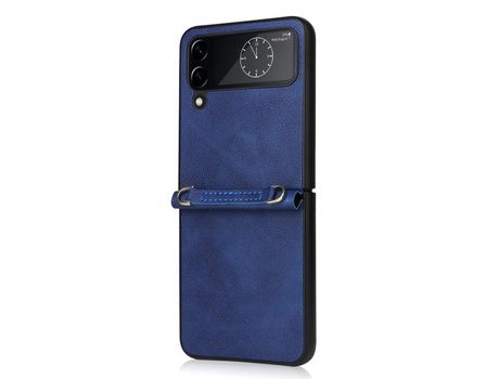 Funda con Cordón para Samsung Galaxy Z Flip 4 5G Piel Sintética Azul