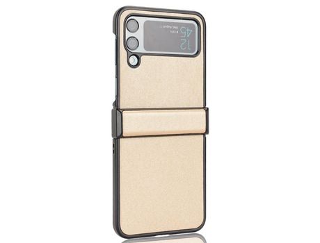 Funda para Samsung Galaxy Z Flip 4 5G Piel Sintética Dorado