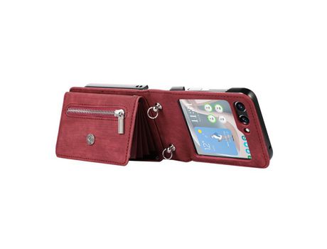 Funda para Samsung Galaxy Z Flip 5 5G Piel Sintética Rojo