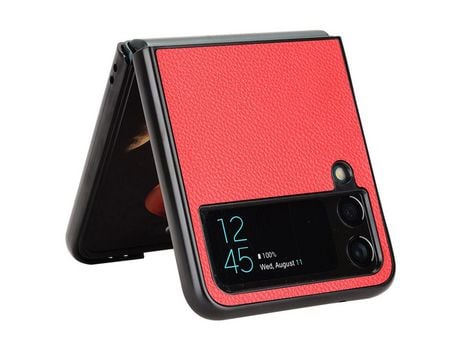 Funda para Samsung Galaxy Z Flip 4 5G Piel Sintética Rojo