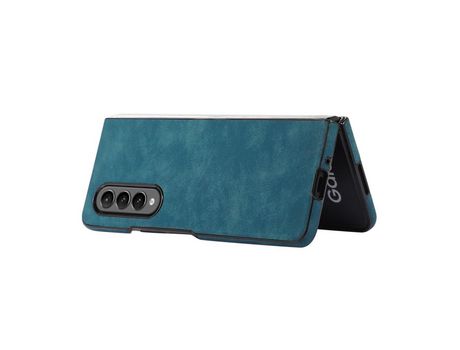 Funda para Samsung Galaxy Z Fold 3 5G Piel Sintética Retro Azul