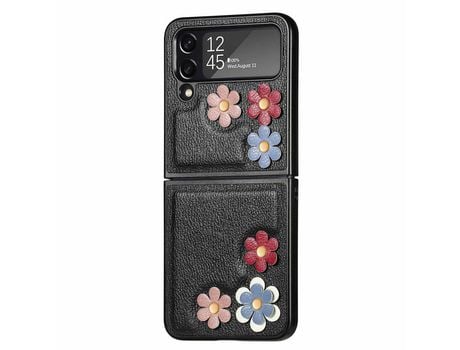 Funda para Samsung Galaxy Z Flip 4 5G Piel Sintética Negro