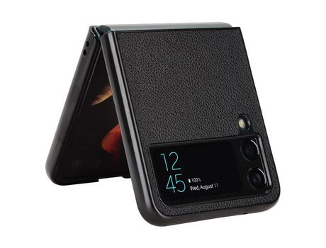 Funda para Samsung Galaxy Z Flip 4 5G Piel Sintética Negro