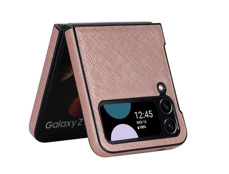 Funda para Samsung Galaxy Z Flip 4 5G Piel Sintética Rosa