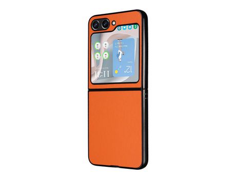 Funda para Samsung Galaxy Z Flip 5 5G Piel Sintética Naranja
