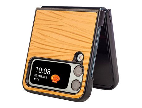 Funda para Samsung Galaxy Z Flip 4 5G Piel Sintética Marrón