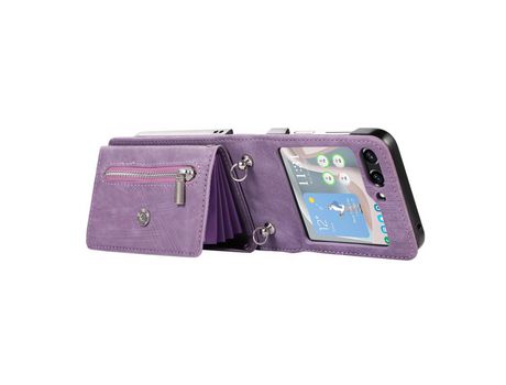 Funda para Samsung Galaxy Z Flip 5 5G Piel Sintética Morado