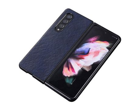 Funda para Samsung Galaxy Z Fold 4 5G Piel Sintética Azul