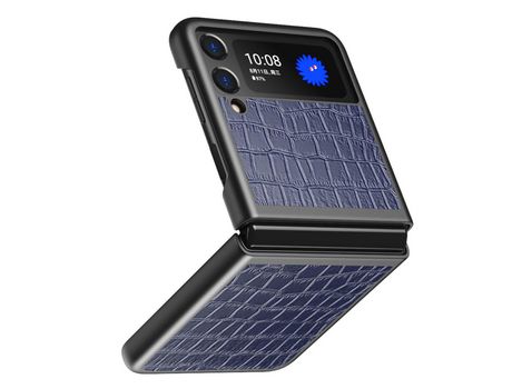 Funda para Samsung Galaxy Z Flip 3 5G Piel Sintética Azul