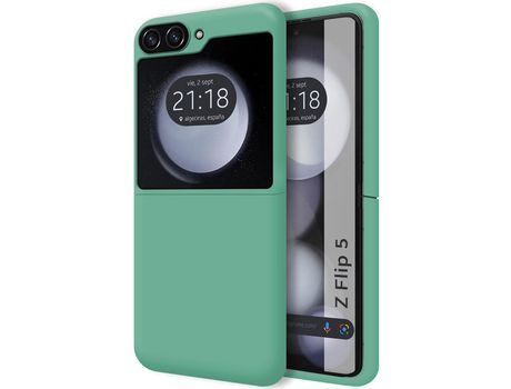 Funda para Samsung Galaxy Z Flip 5/Z Flip 5 5G TUMUNDOSMARTPHONE Silicona Líquida Textura Suave Verde