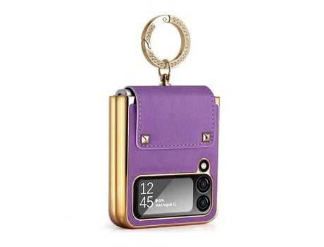 Funda para Samsung Galaxy Z Flip 3 5G Piel Sintética Morado