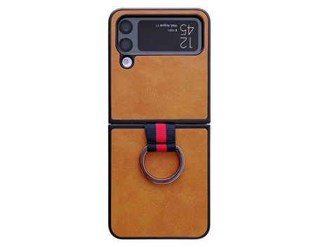 Funda para Samsung Galaxy Z Flip 4 5G Piel Sintética Marrón