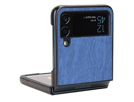 Funda para Samsung Galaxy Z Flip 4 5G Piel Sintética Azul