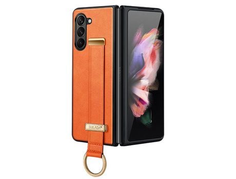 Funda para Samsung Galaxy Z Fold 5 5G SULADA Piel Sintética Naranja