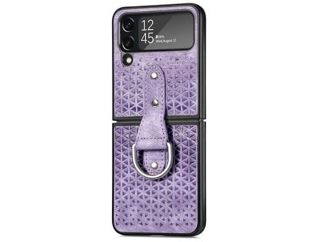 Funda para Samsung Galaxy Z Flip 4 5G Piel Sintética Morado