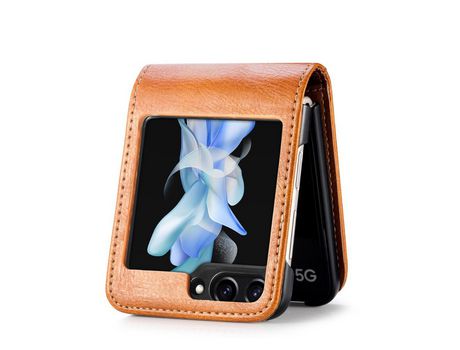 Funda para Samsung Galaxy Z Flip 5 5G Piel Sintética Marrón