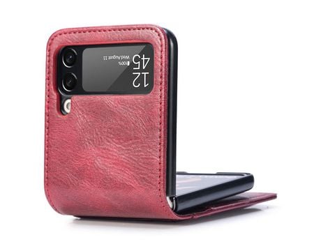 Funda para Samsung Galaxy Z Flip 4 5G Piel Sintética Rojo
