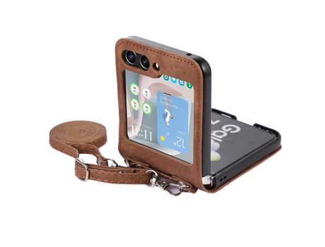 Funda para Samsung Galaxy Z Flip 5 5G Piel Sintética Marrón