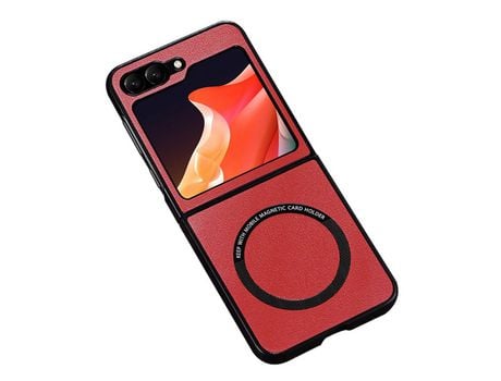 Funda para Samsung Galaxy Z Flip 5 5G Piel Sintética Rojo
