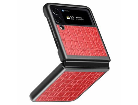 Funda para Samsung Galaxy Z Flip 4 5G Piel Sintética Rojo