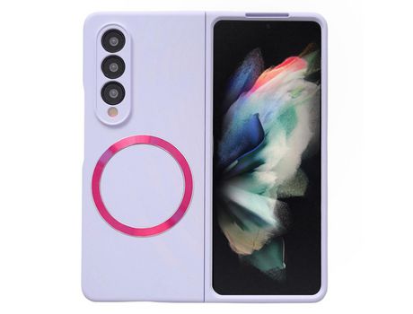 Funda para Samsung Galaxy Z Fold 3 5G Piel Sintética Morado