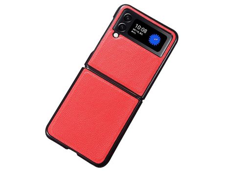 Funda para Samsung Galaxy Z Flip 4 5G Piel Sintética Rojo
