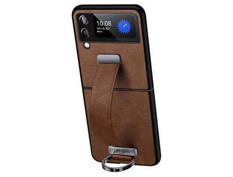 Funda para Samsung Galaxy Z Flip 4 5G SULADA Piel Sintética Marrón